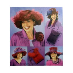 3987 RED HAT SOCIETY 4 HATS, 2 PURSES PATTERN 21 TO 23''
